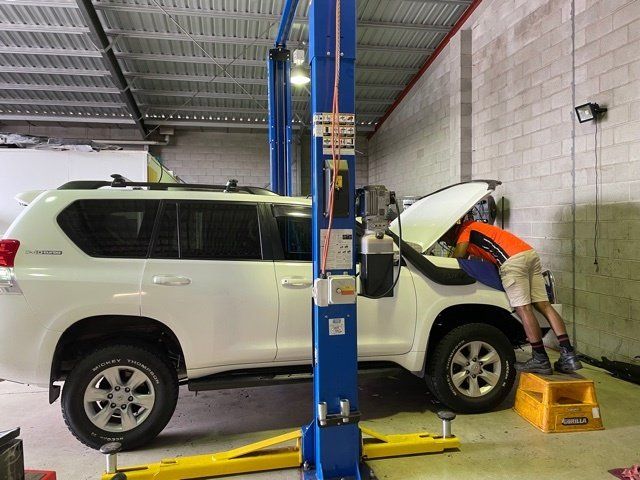 Ute Parked In Front of the Mechanic's Work Shop — Dyna Automotive in Paget, QLD
