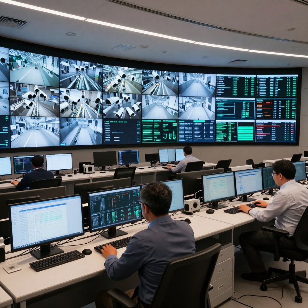Operador em central de monitoramento