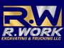 A logo for R. Work Excavating and Trucking LLC