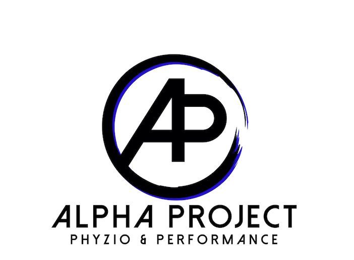 A logo for a company called alpha project physio & performance