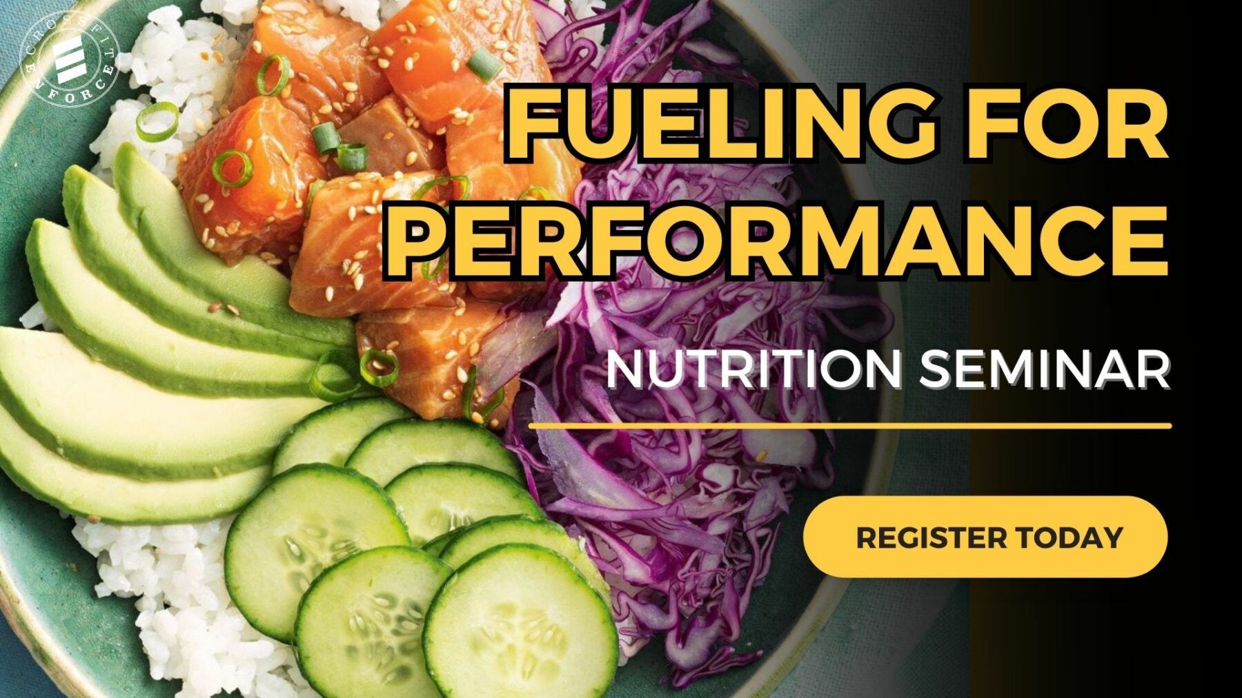 A bowl of food with rice , avocado , cucumbers , and purple cabbage.