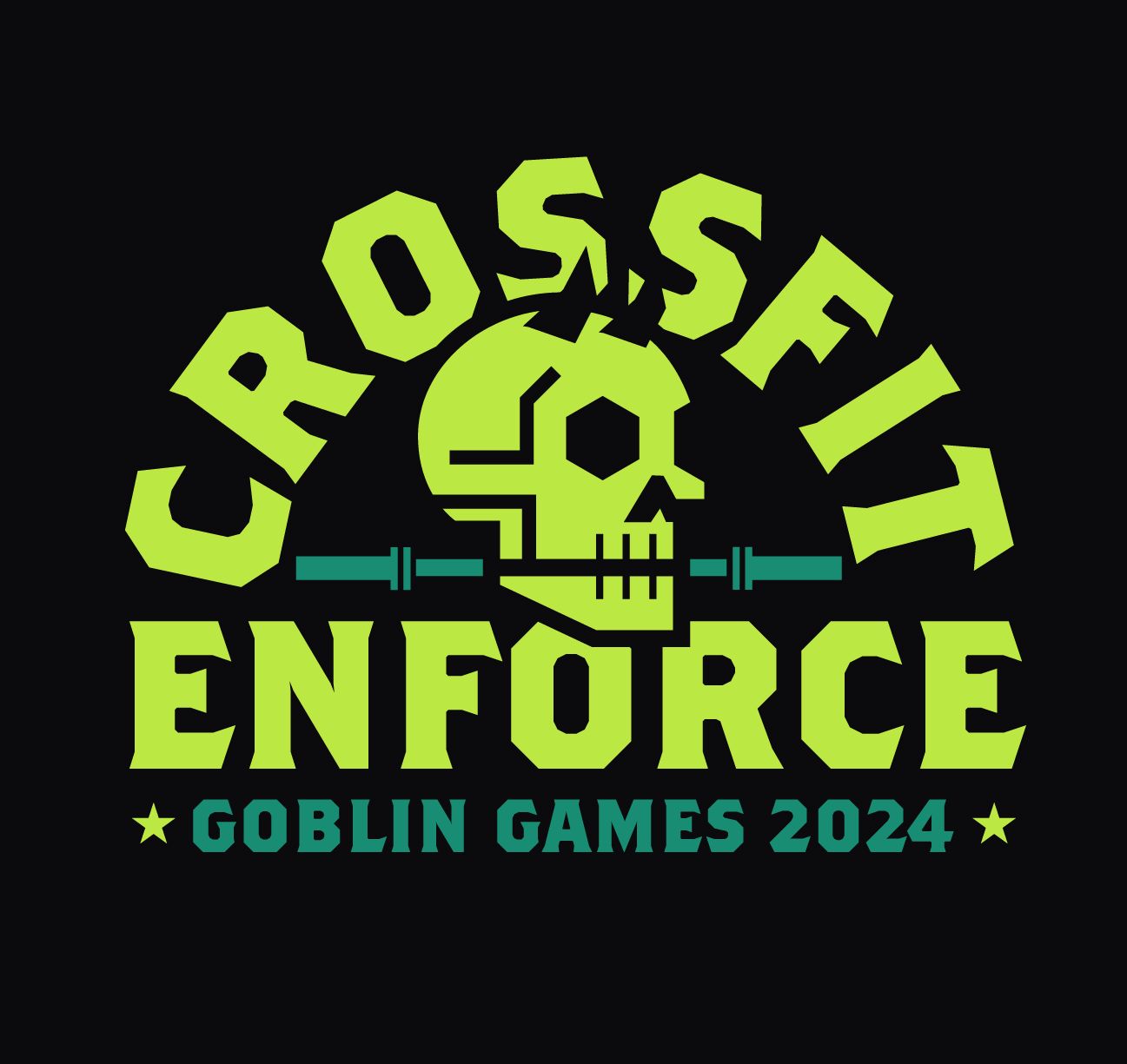 A logo for crossfit enforce goblin games 2024