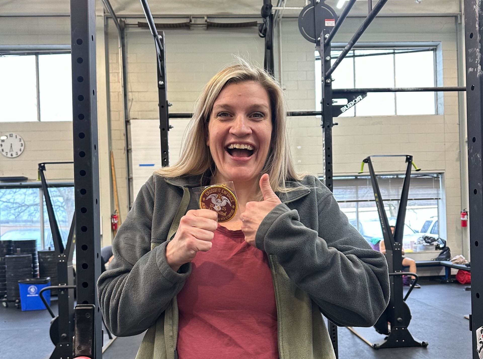 Members happy with her Committed Club patch