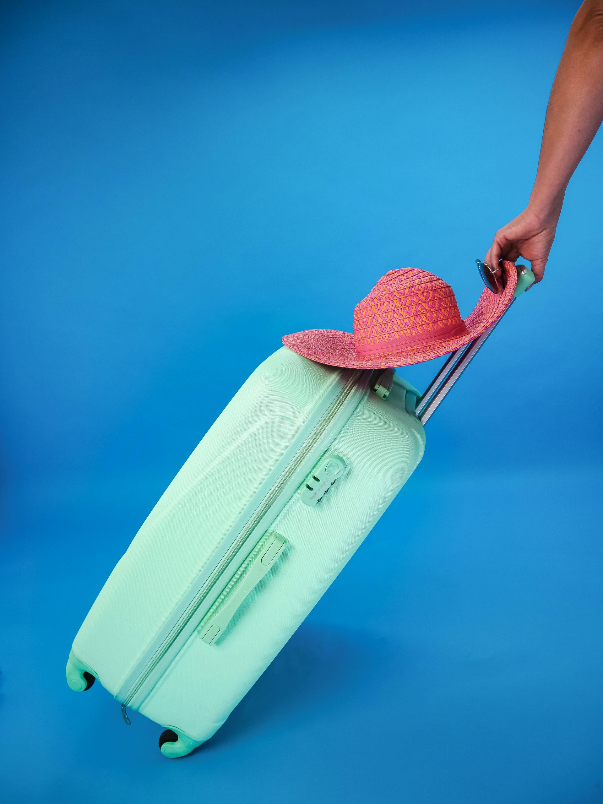 Packed suitcase for summer travel