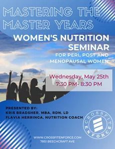 A poster for a women 's nutrition seminar on wednesday may 25th