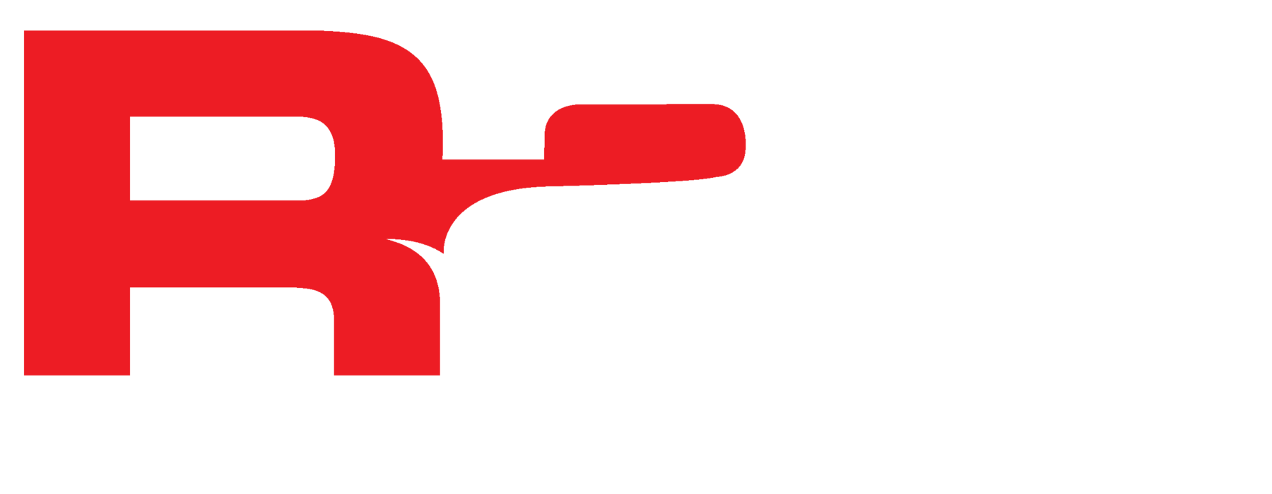 A red letter r on a white background.