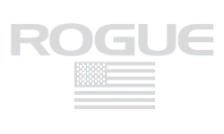 A rogue logo with an american flag on a white background.