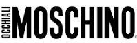 Un primo piano del logo Moschino su sfondo bianco.