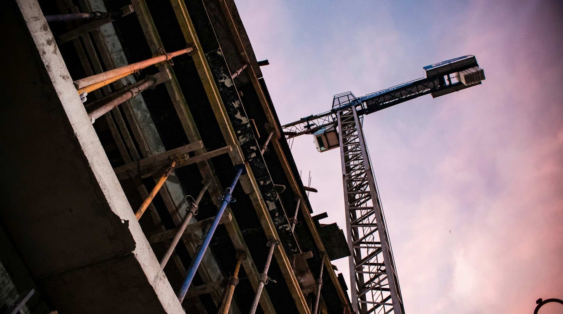Construction site with crane