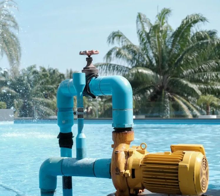 Water Pumps Are Working Beside The Pool — Gloucester Outdoor Solutions In Gloucester, NSW
