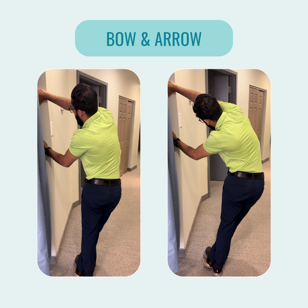 Stretching low back.
