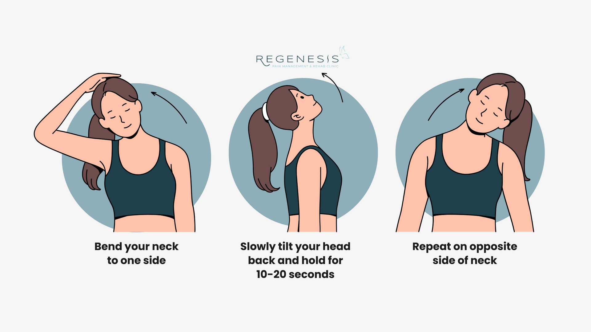 A woman is stretching her neck due to neck pain.