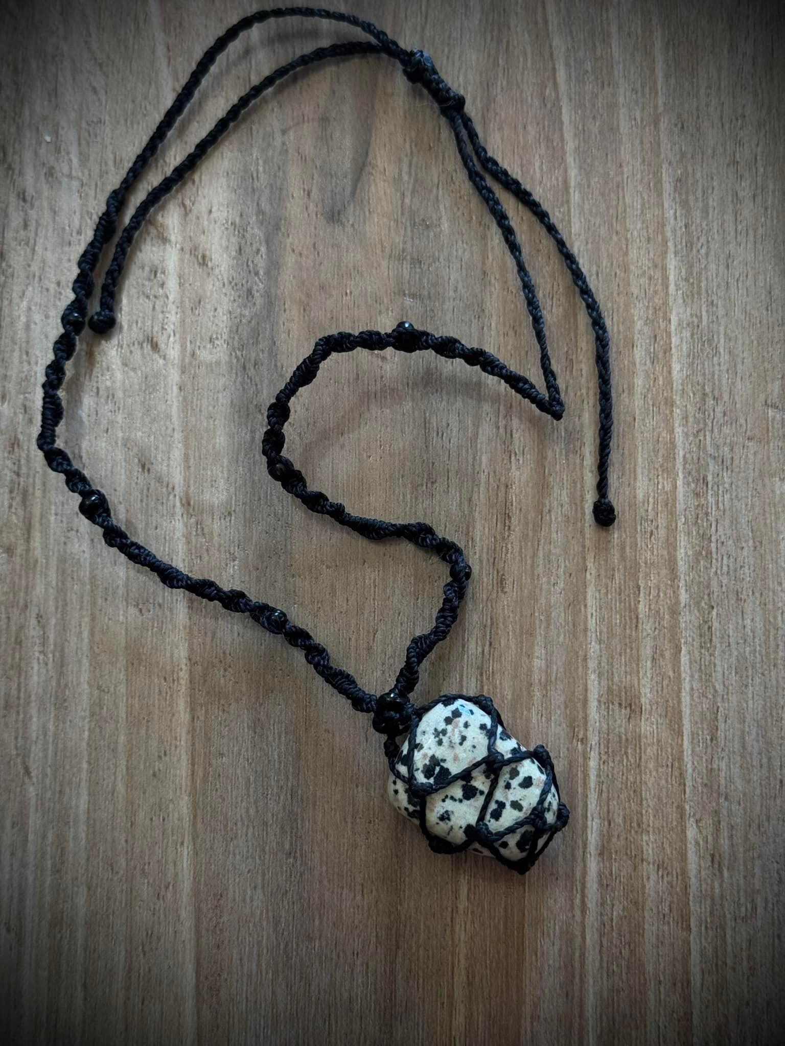 Dalmatian Stone Pendant Necklace