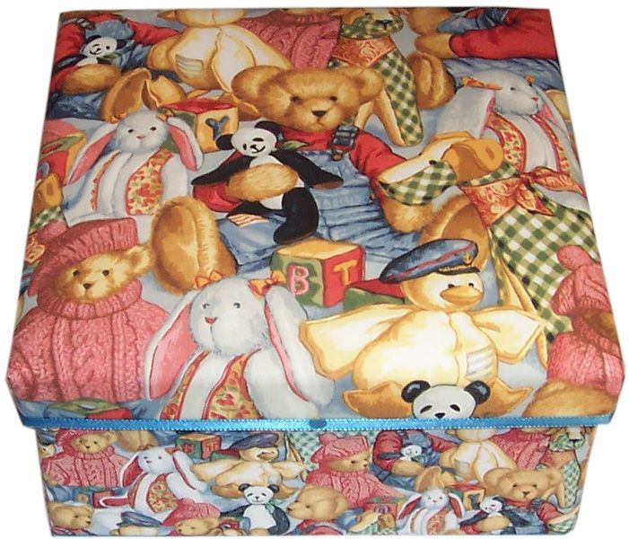 Blue Jean Teddy Keepsake Box