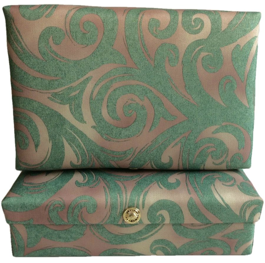 Swirling Green and Taupe Gift Box
