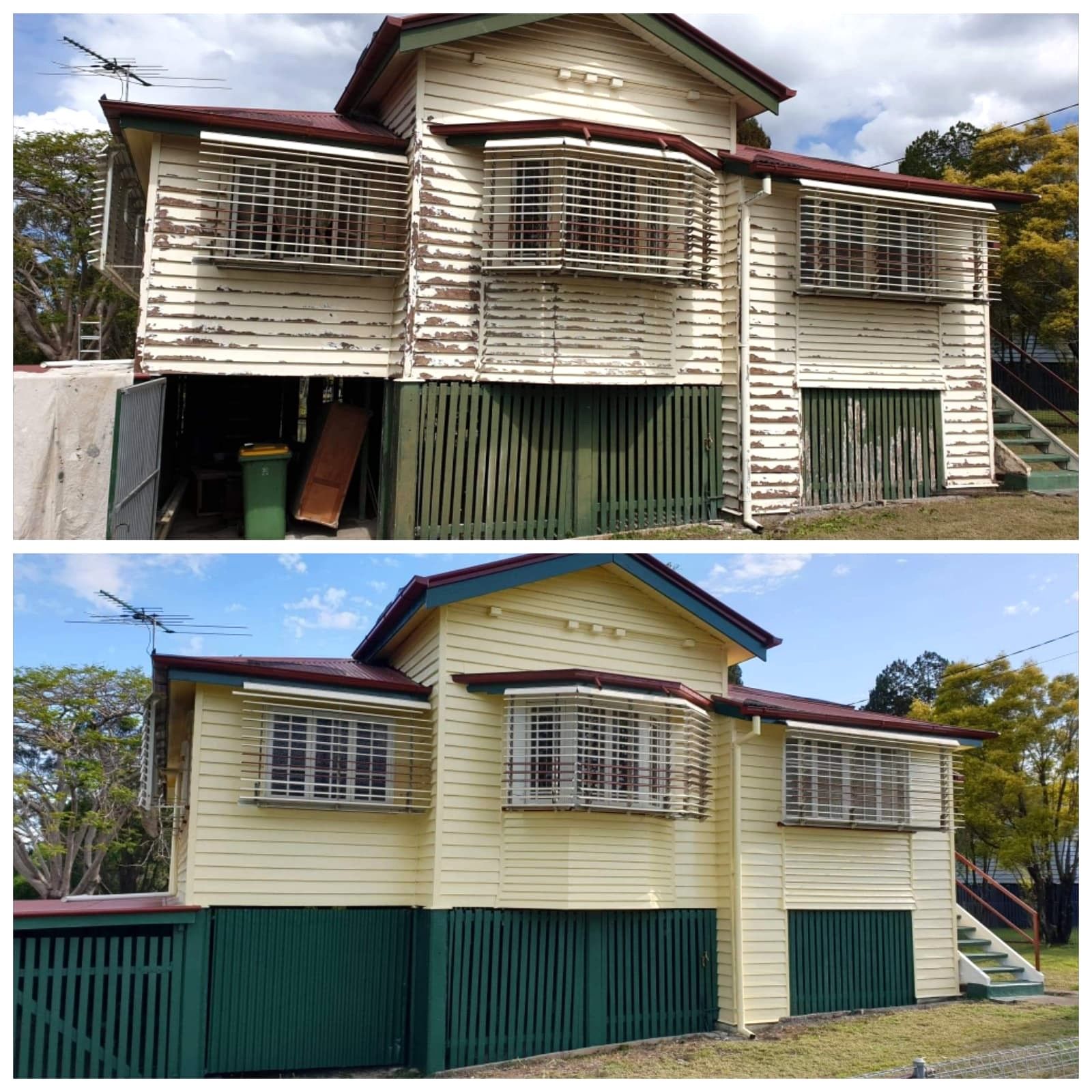 Before and after house painting — Ipswich, QLD — S & D Painters