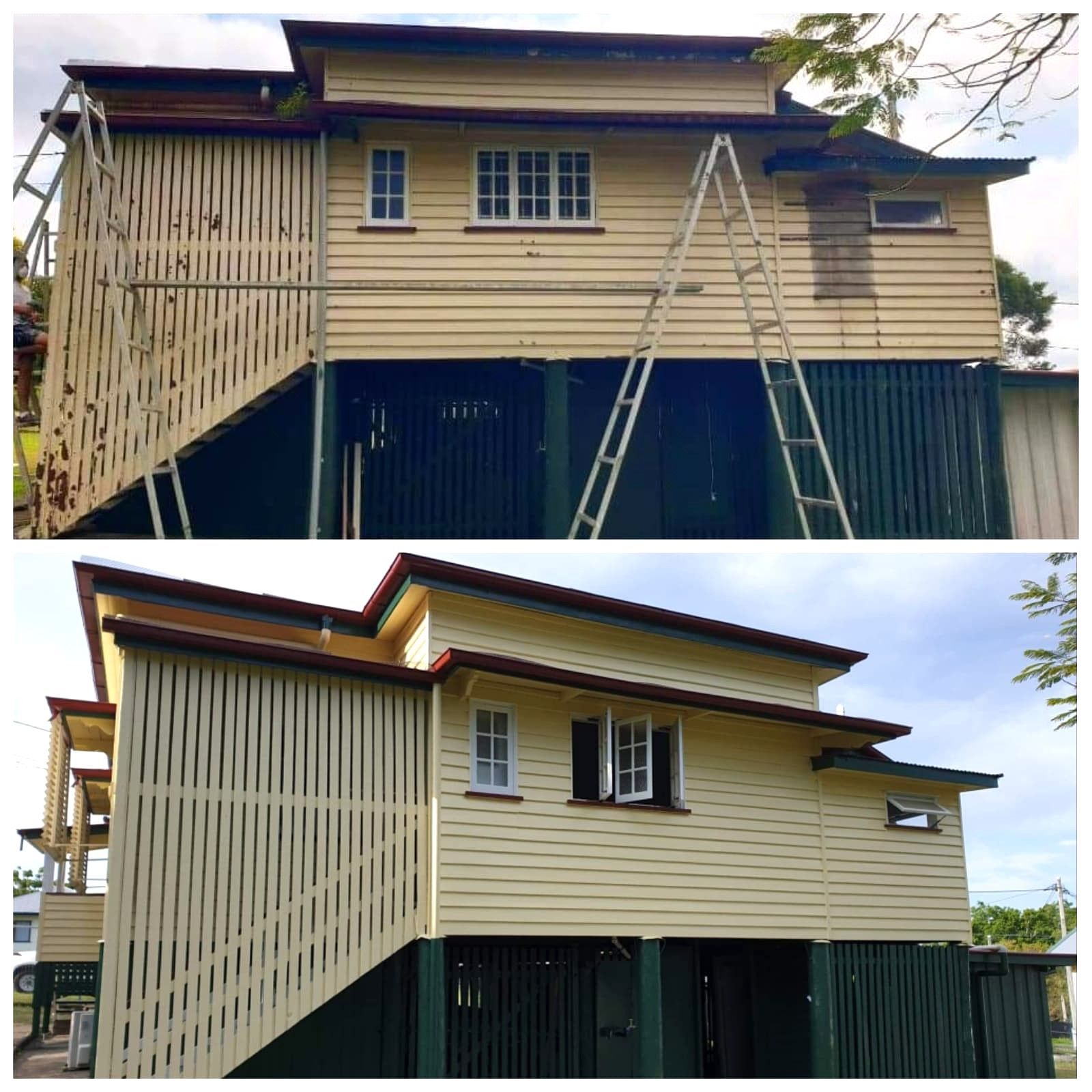 A house with ladders on the side — Ipswich, QLD — S & D Painters