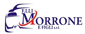 Logo per F.lli Morrone e Figli srl con camion stilizzato in testo blu, rosso e viola