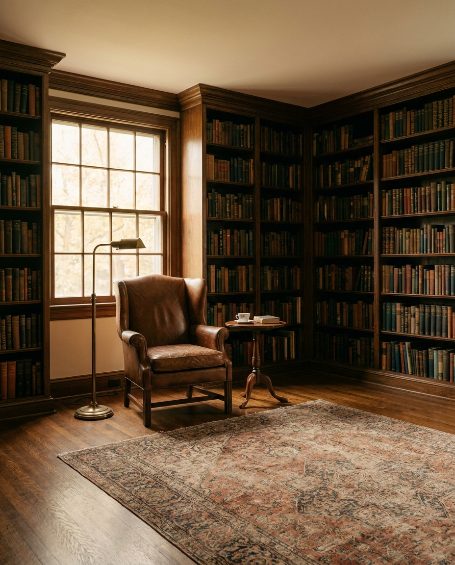 Quarter-sawn oak hardwood flooring in a historic Chevy Chase, MD home