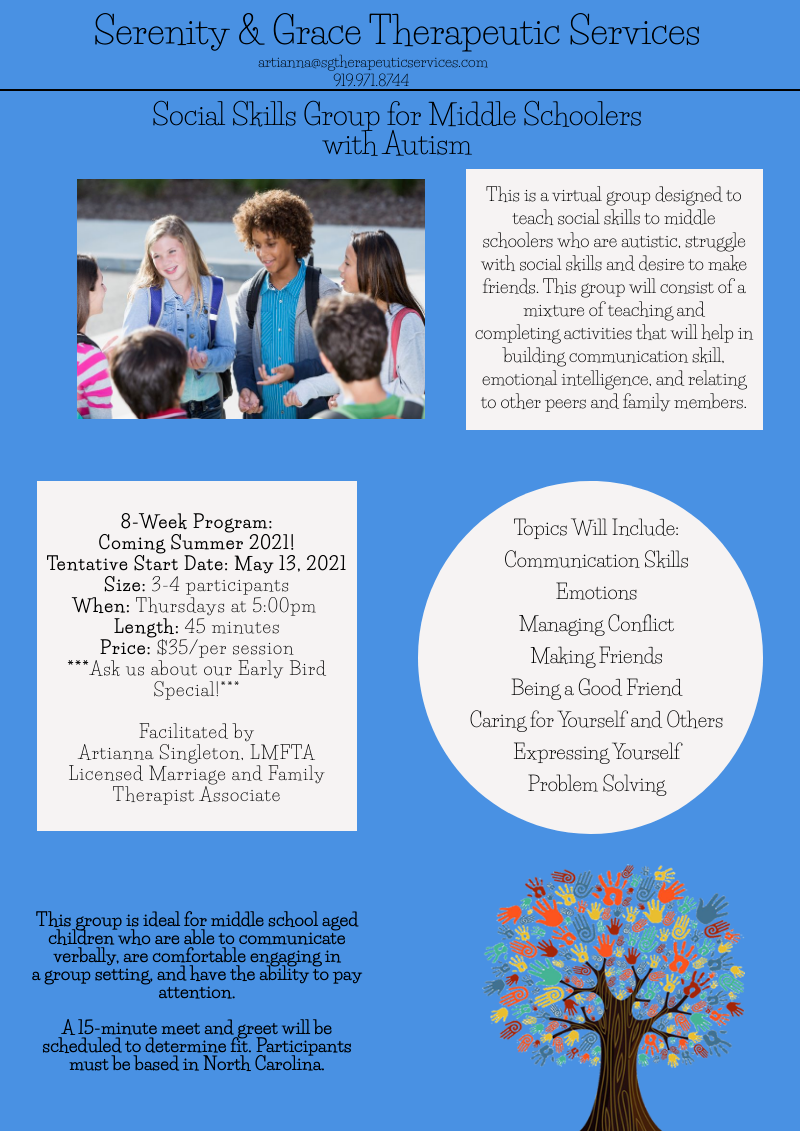 A poster of a group of children talking to each other and a tree.