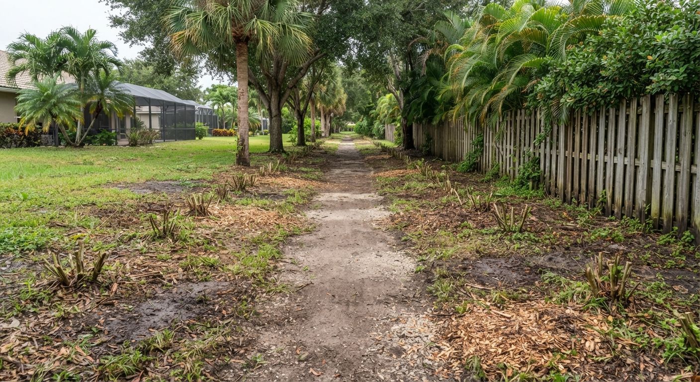 Completed land clearing and property access in Weston Florida
