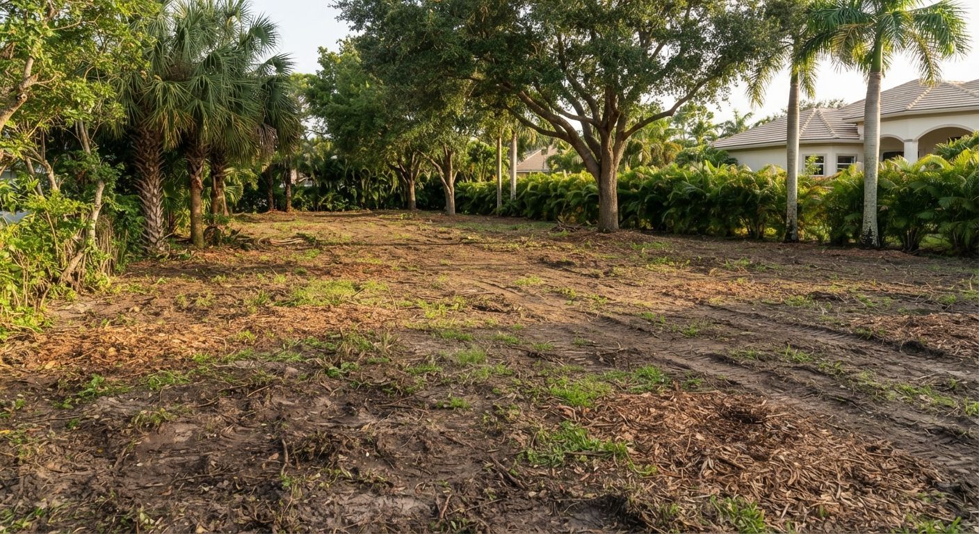 Finished residential land clearing project in Weston Florida