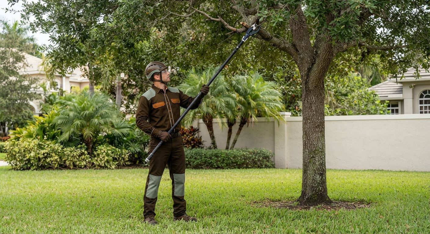 Expert tree service professional working in Weston Florida