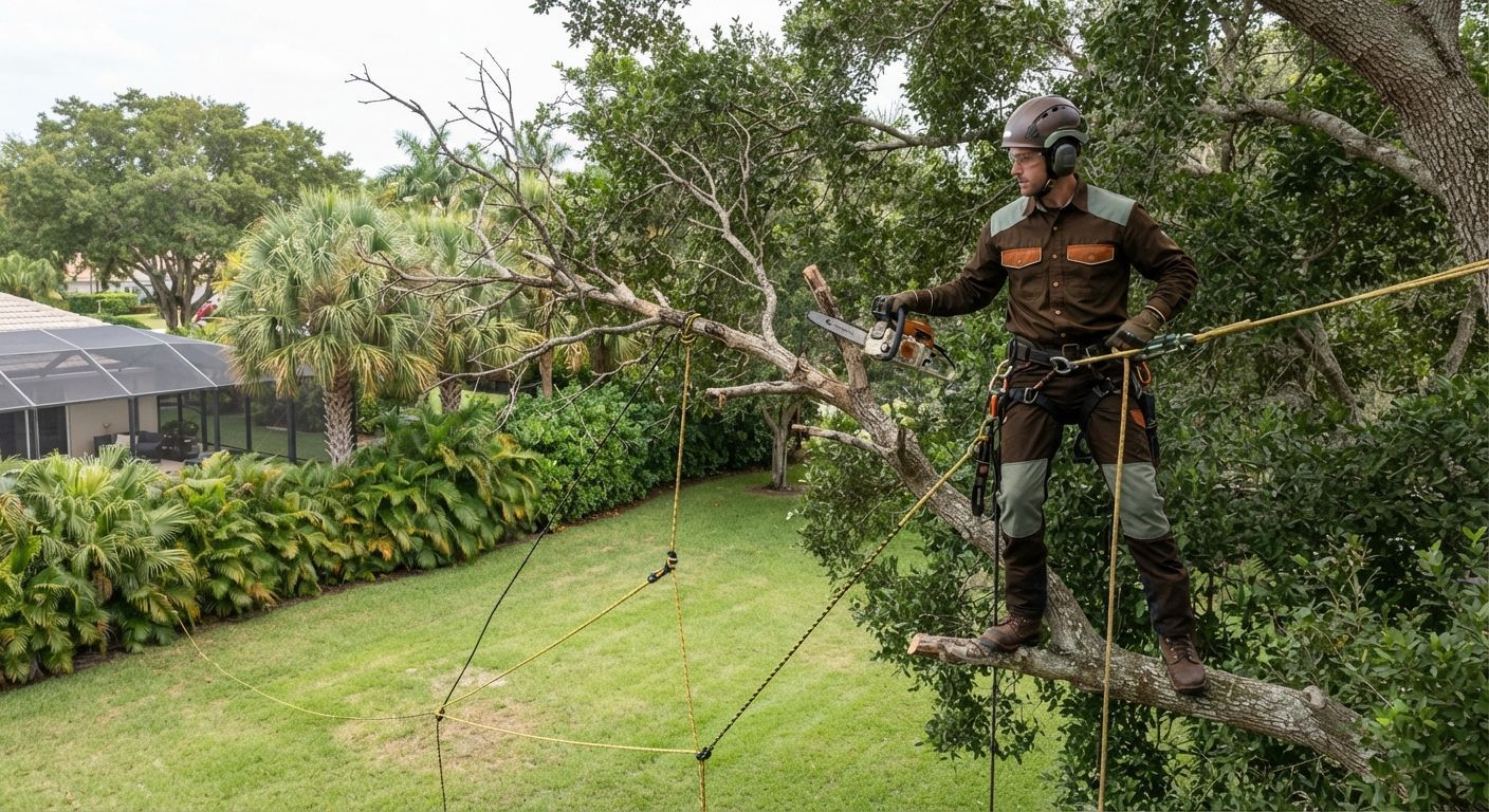 Experienced professional arborist working in Weston Florida