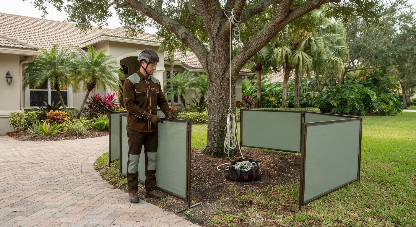 Professional tree service safety preparation in Weston Florida