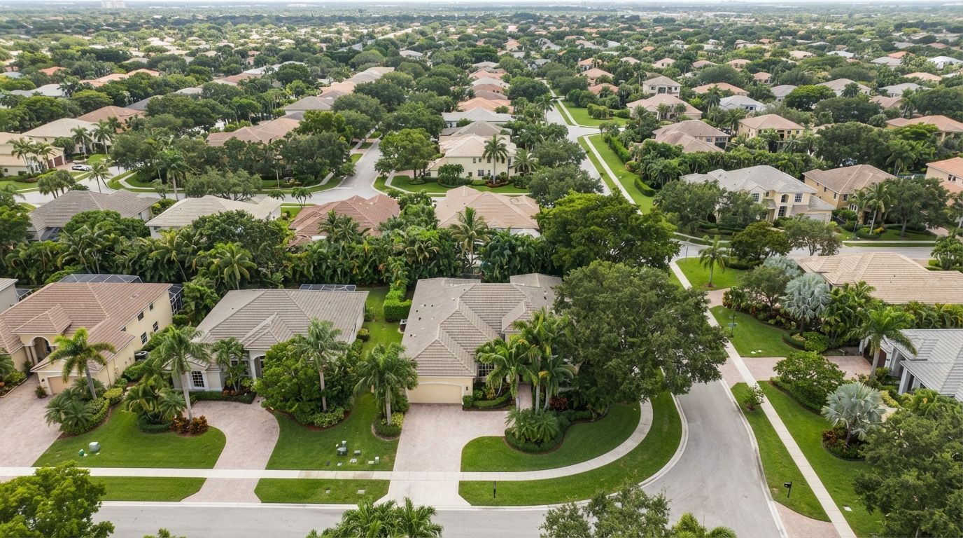 Tree-lined residential neighborhoods throughout Weston Florida