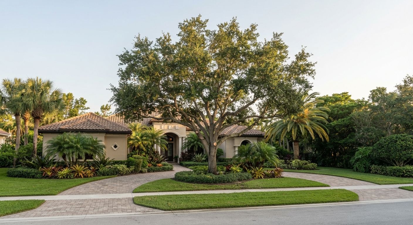 Completed tree pruning project in Weston Florida