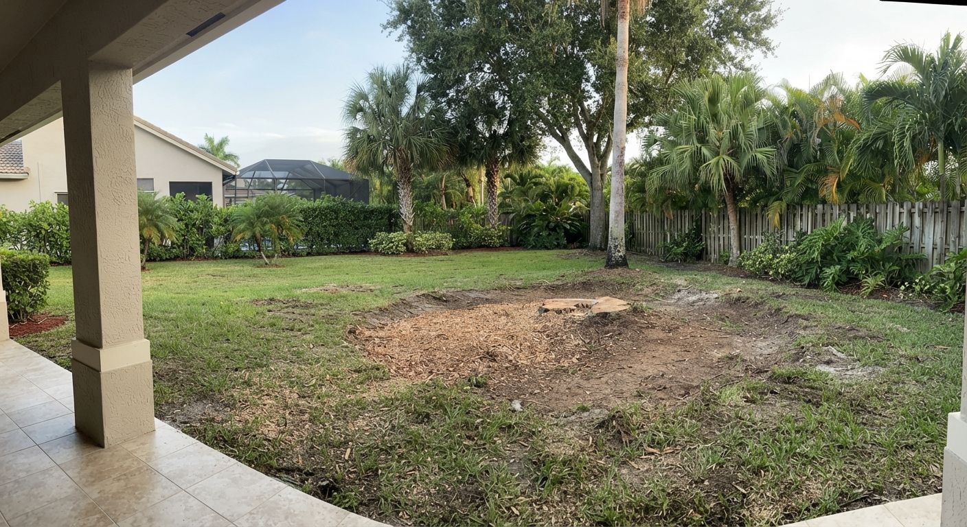 Finished tree removal project at a Weston Florida property
