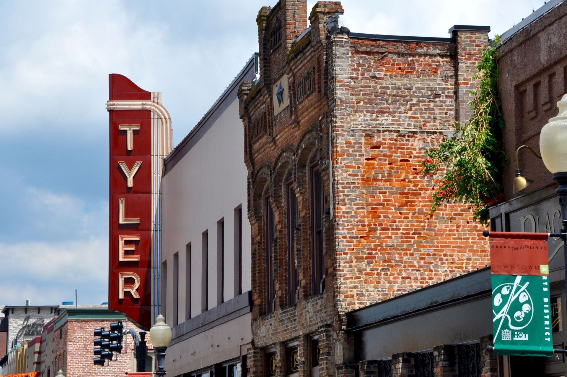 A building with a sign that says tyler on it