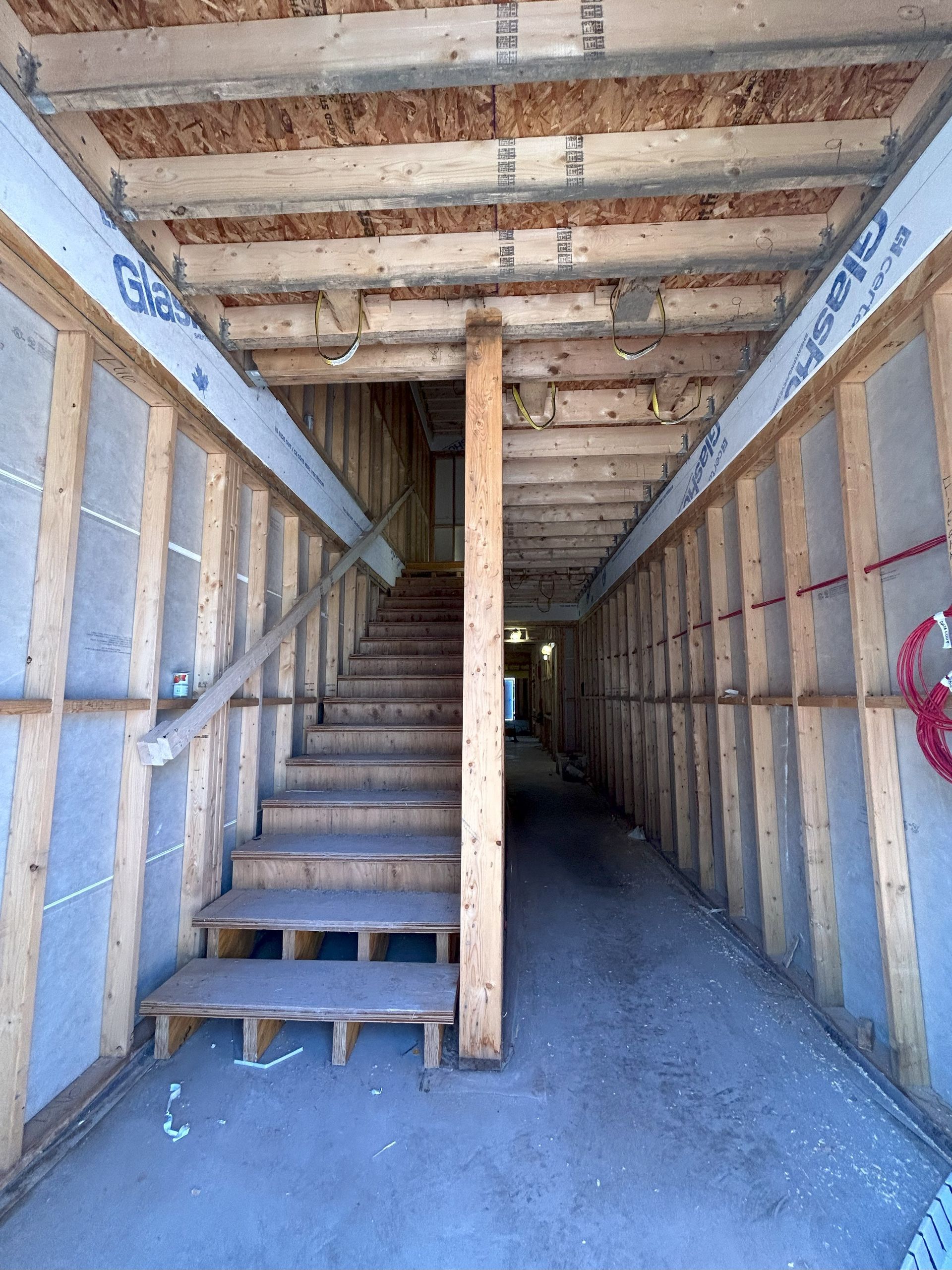 framing multifamily building, inside