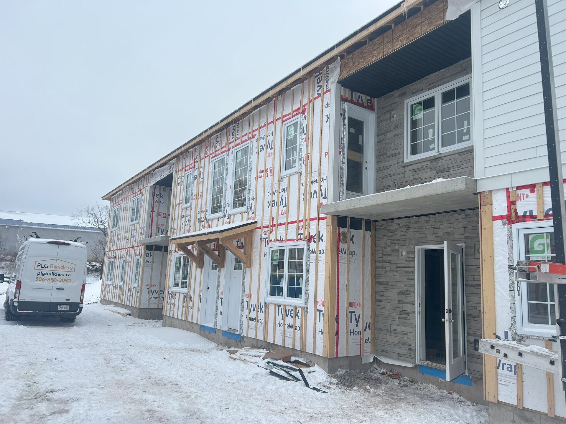 complete multifamily building, siding installation