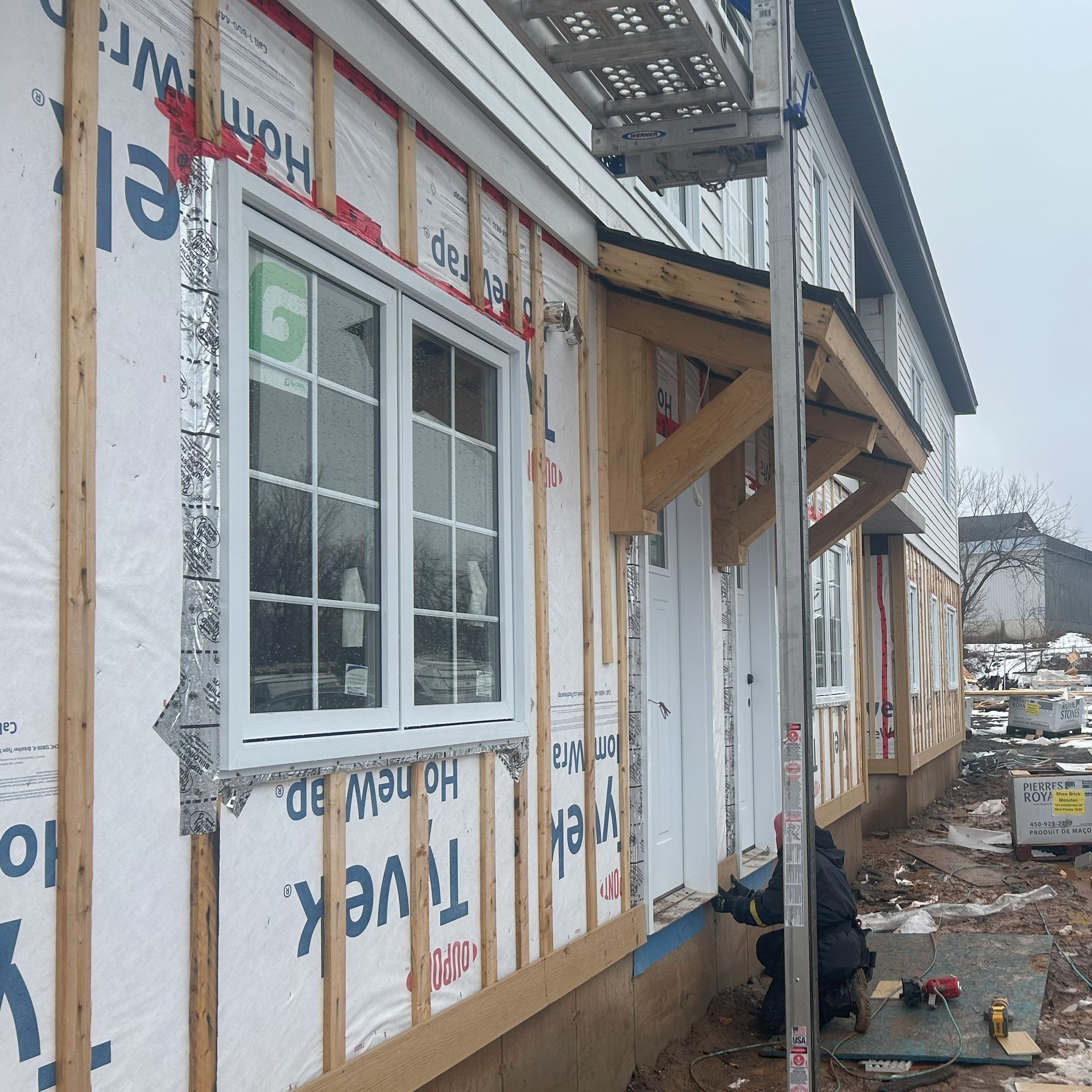 complete multifamily building, siding installation