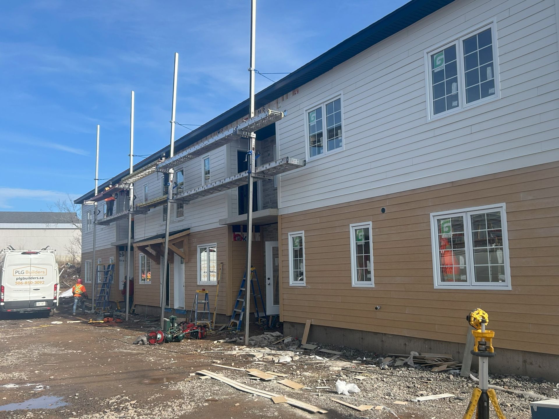 complete multifamily building, siding installation