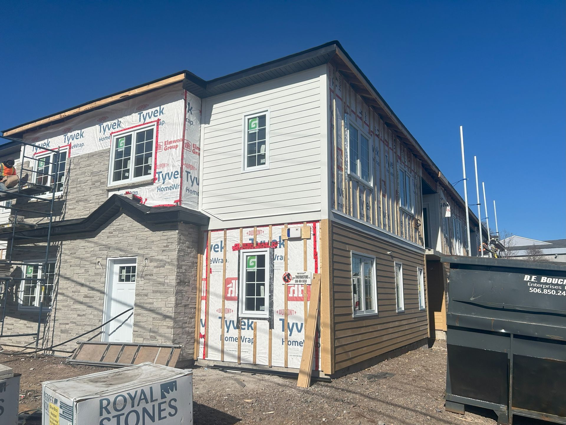 complete multifamily building, siding installation