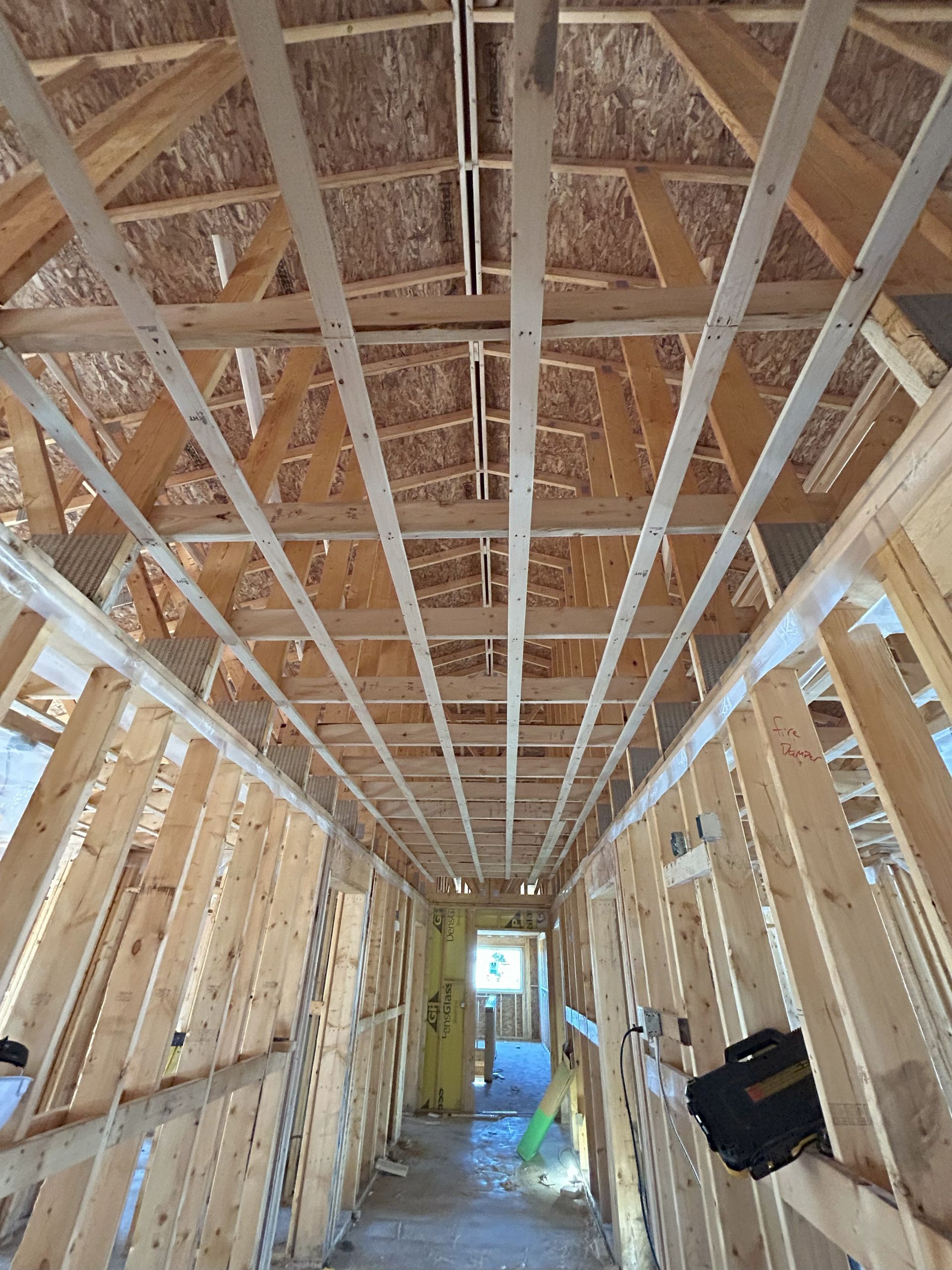 framing multifamily building, inside