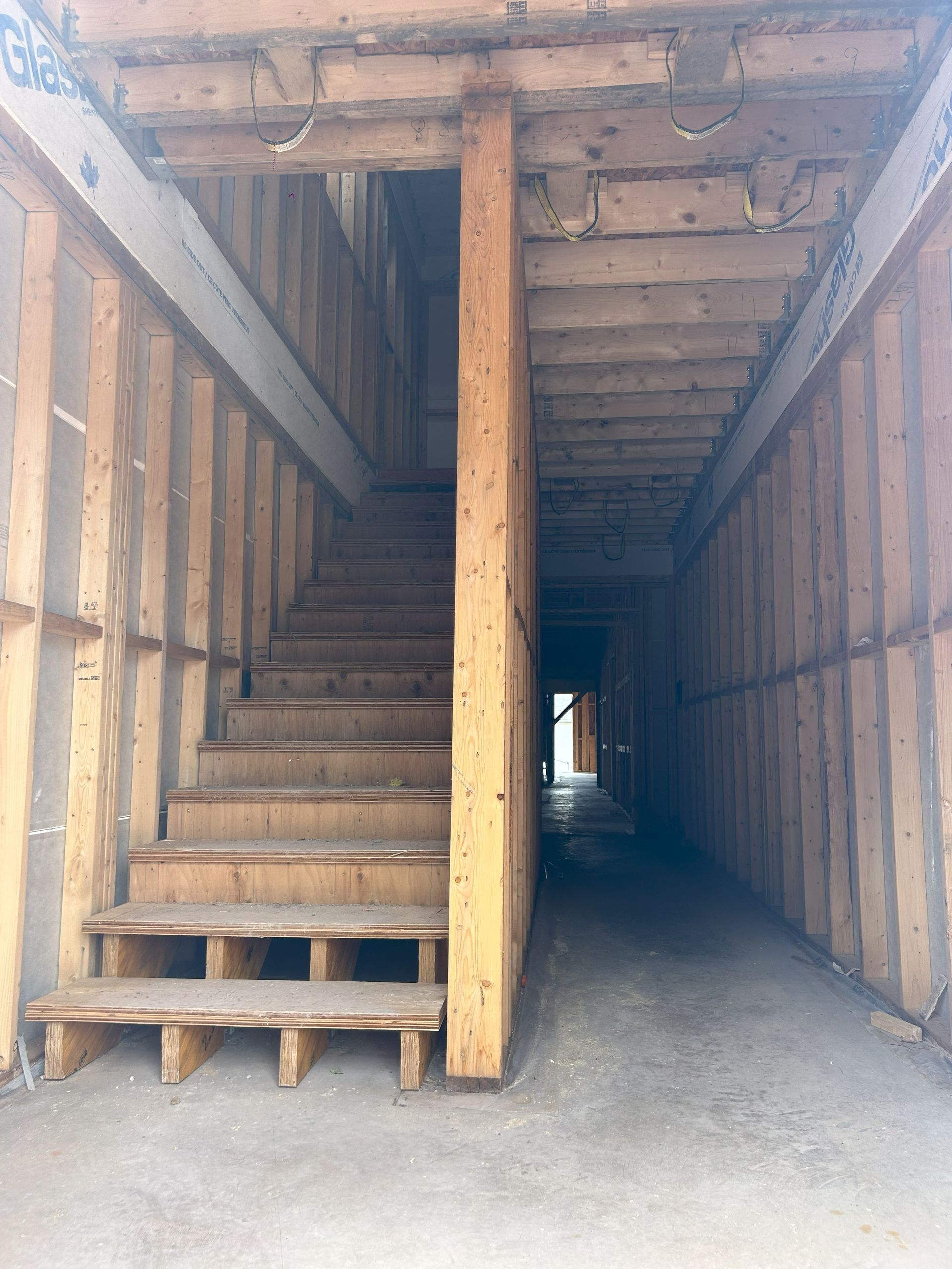 framing multifamily building, inside