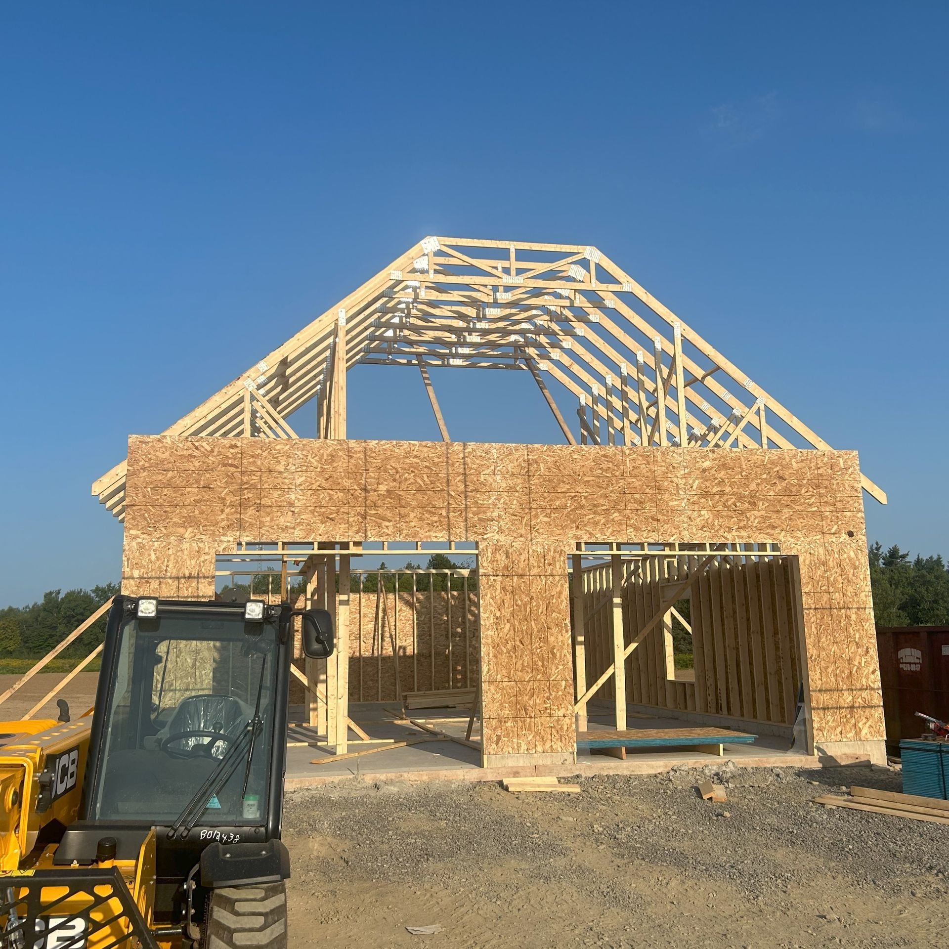 start of framing of house  and garage