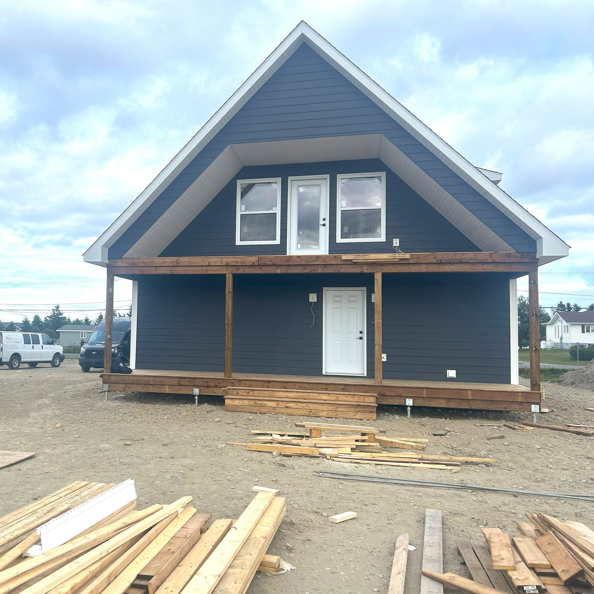 framing and siding of house  and garage