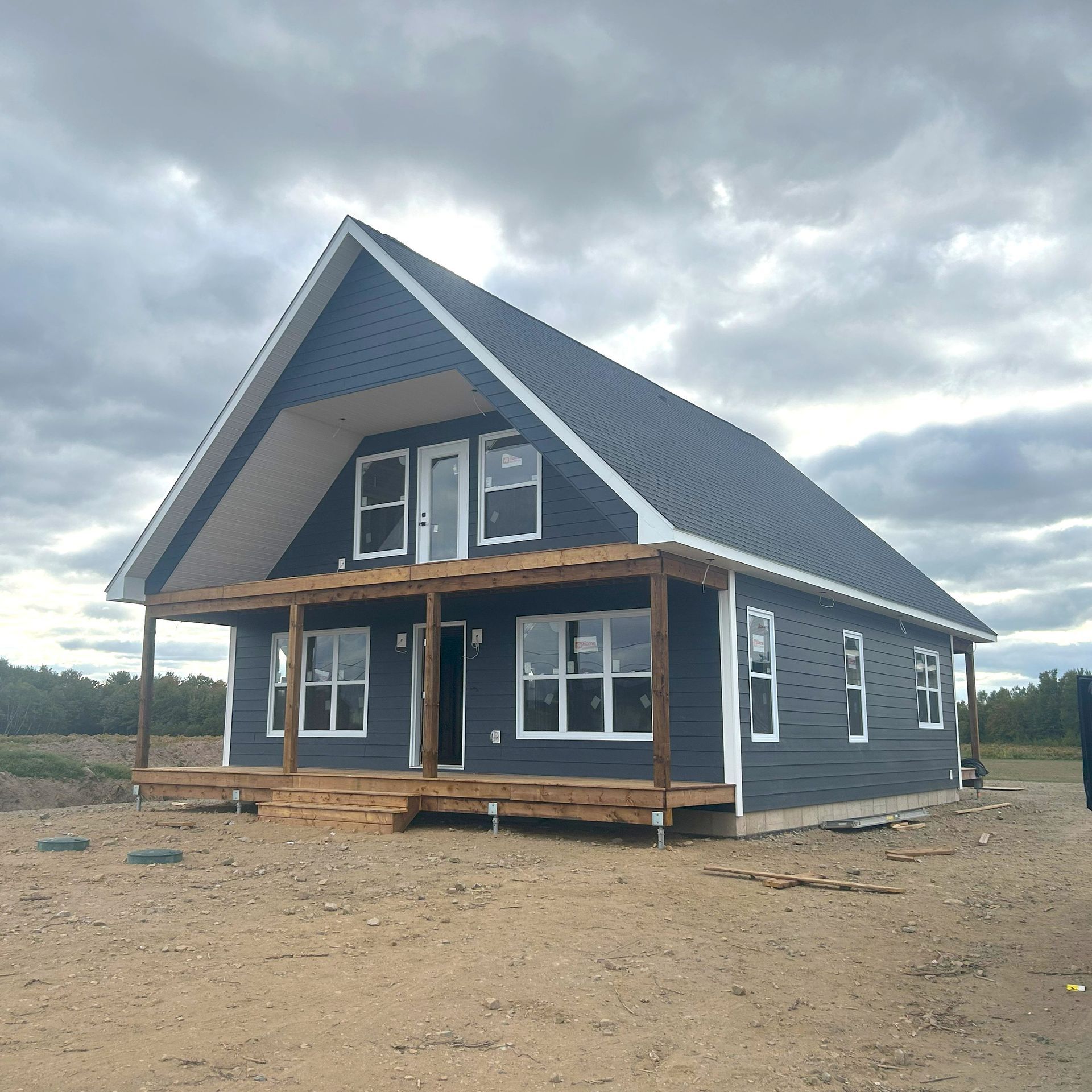 framing and siding of house  and garage