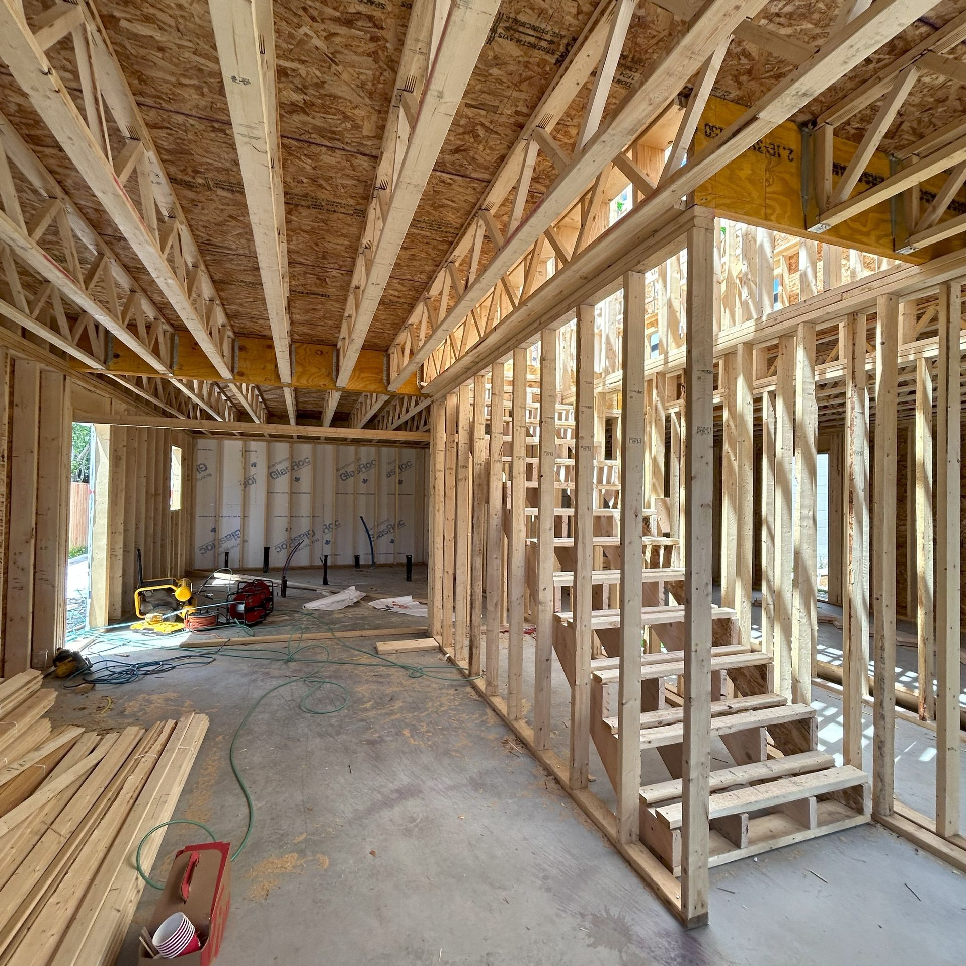 framing residential property from inside