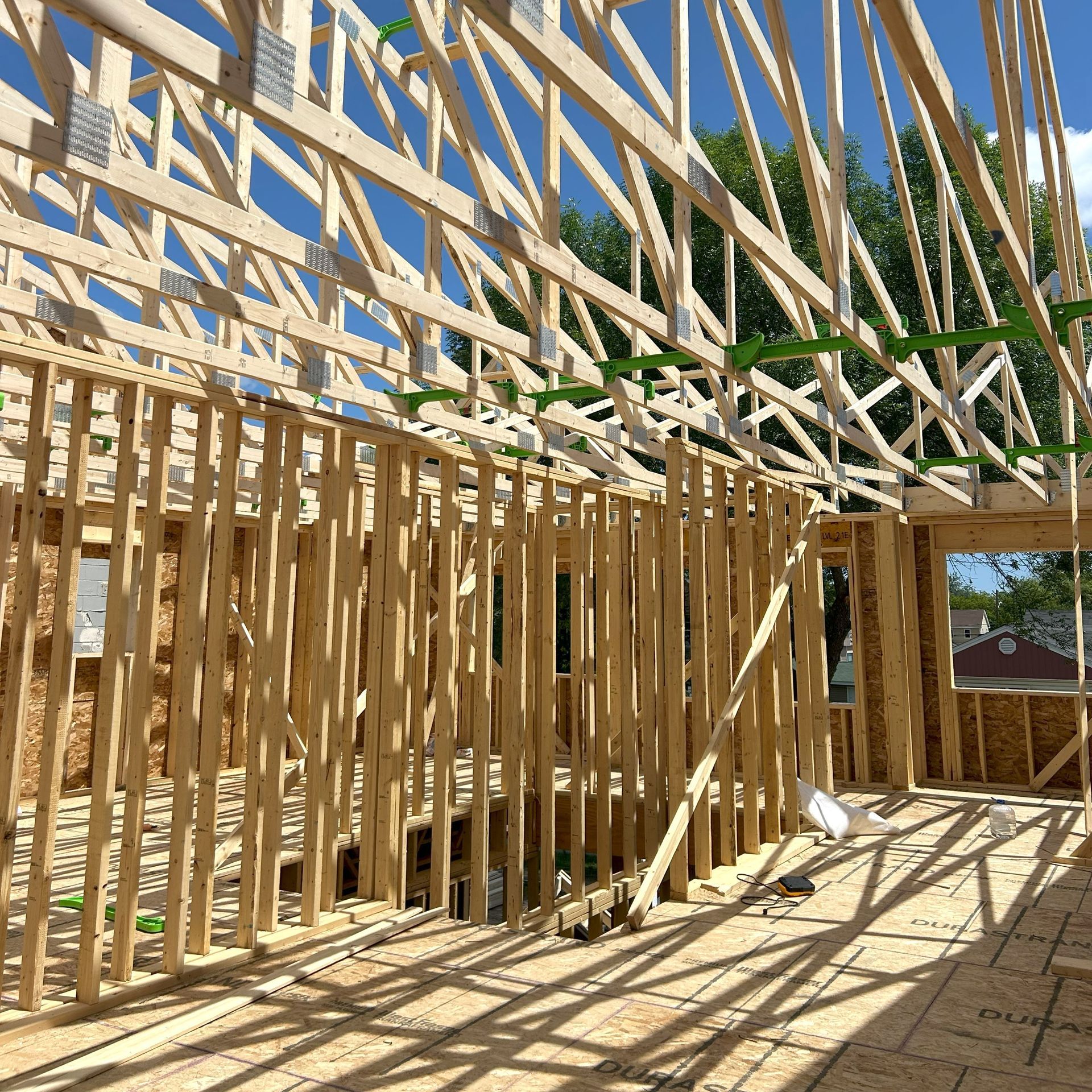 framing residential property close up