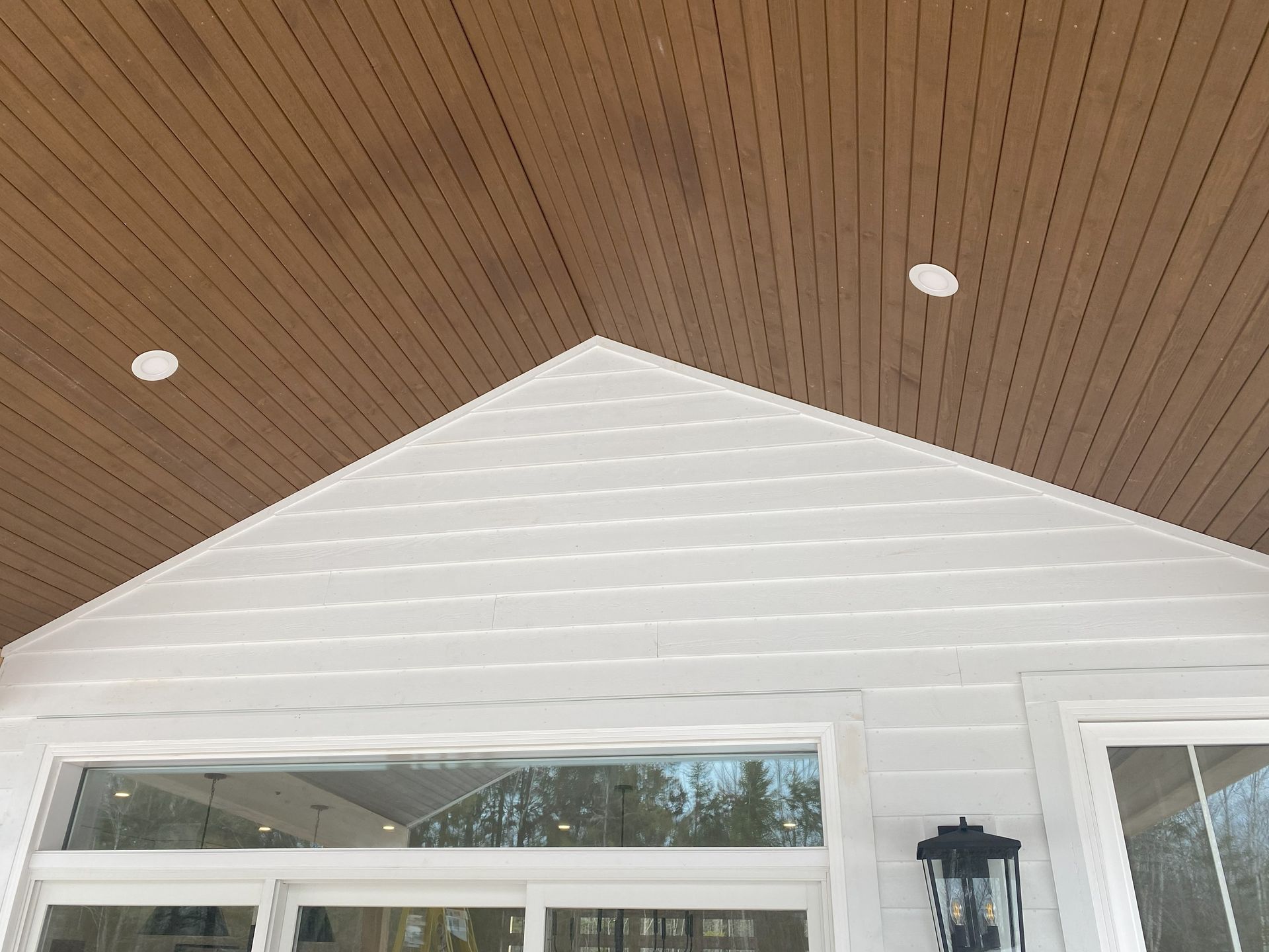 Siding work for a residential project, close up