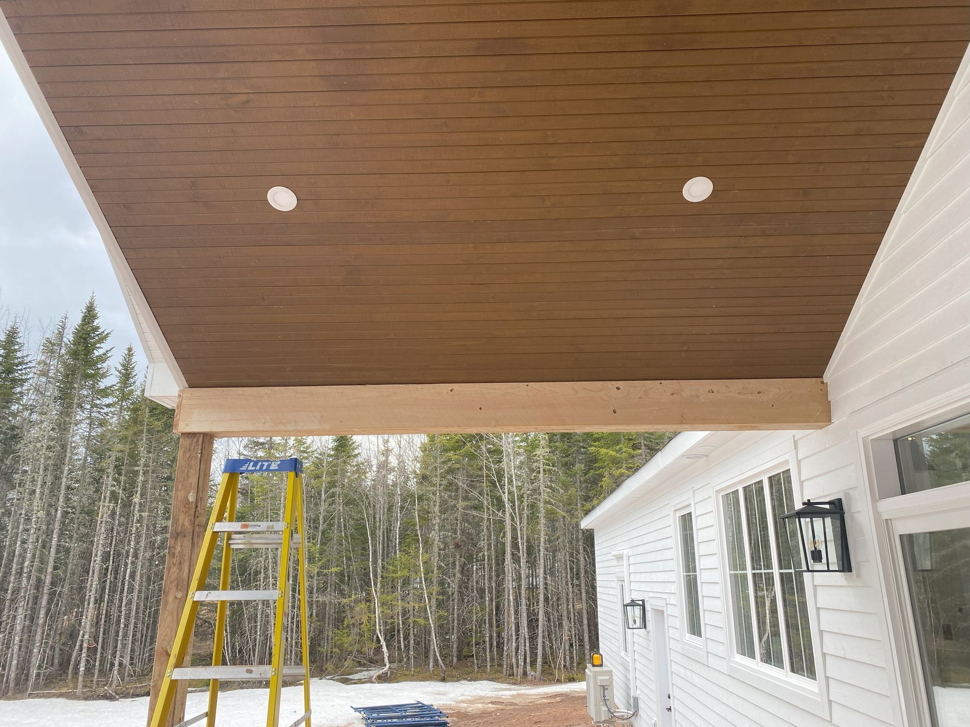 Siding work for a residential project, close up