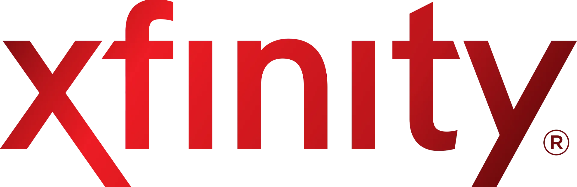 Xfinity logo in red lowercase letters on a white background