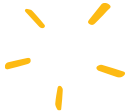 A cartoon illustration of a sun with rays coming out of it on a white background.