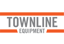 Townline Equipment logo in gray and orange with horizontal orange stripes